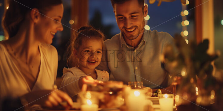 Family together at dinner  - Starpik