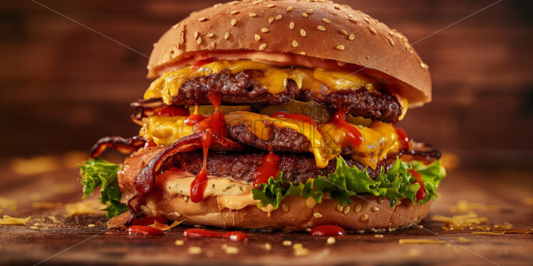 Fresh Burger tasty cheese and meat - Starpik