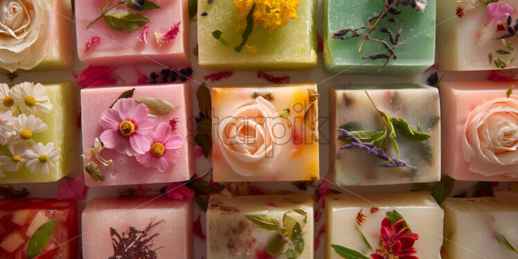 Homemade soap with herbs and petals - Starpik