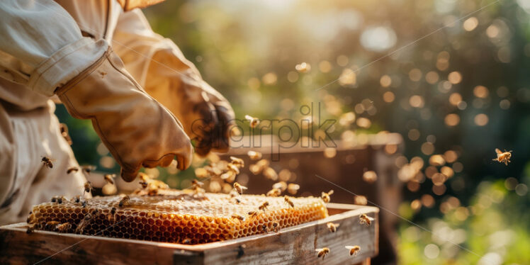 Honey bees in combs apiculture - Starpik