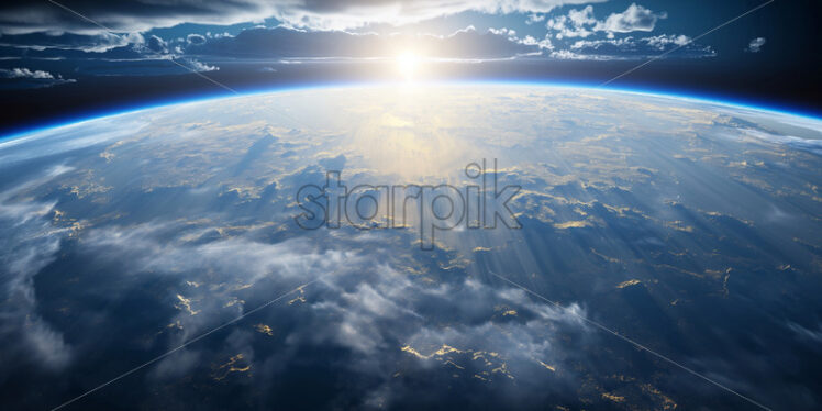 Image of earth view from orbit, pollution, air quality or climate change - Starpik