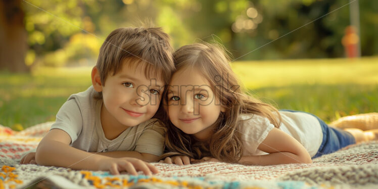 Kids playing in the park together portrait - Starpik