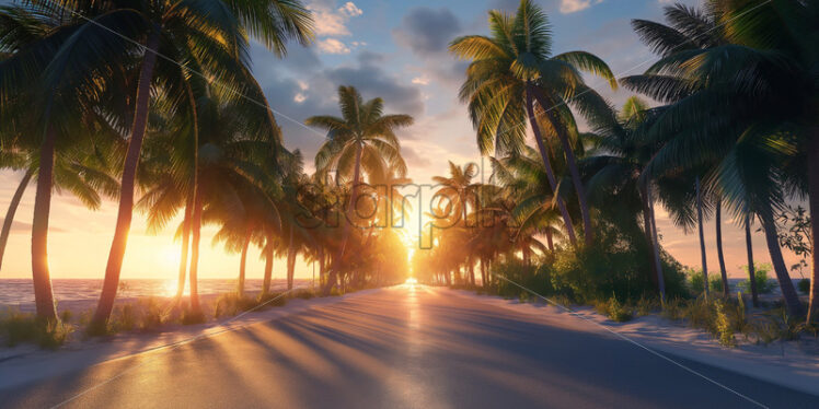 Palm trees summer background - Starpik