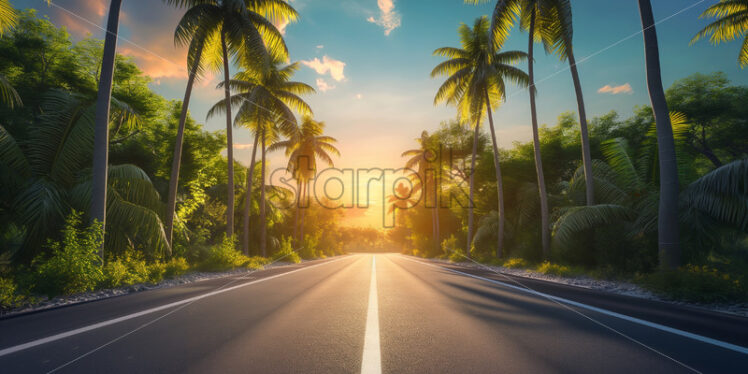 Palm trees summer background - Starpik