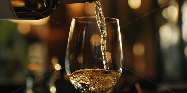 Pouring wine in a glass close up - Starpik