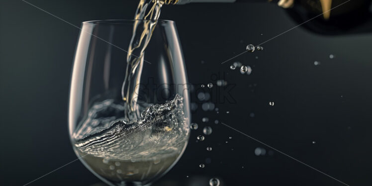 Pouring wine in a glass close up - Starpik