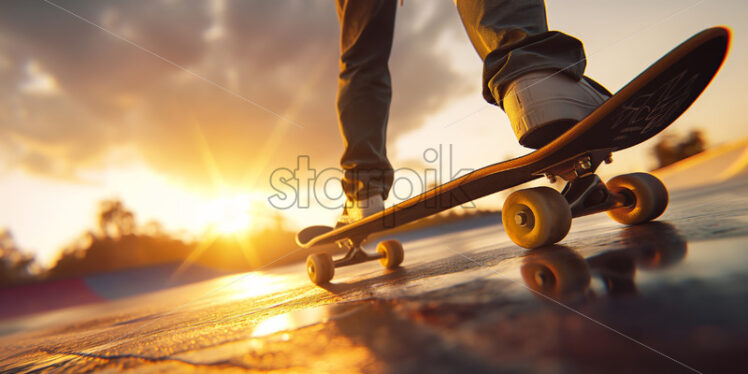 Skate board at sunset dynamic lifestyle - Starpik