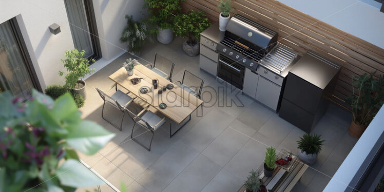 Top view modern balcony apartment - Starpik