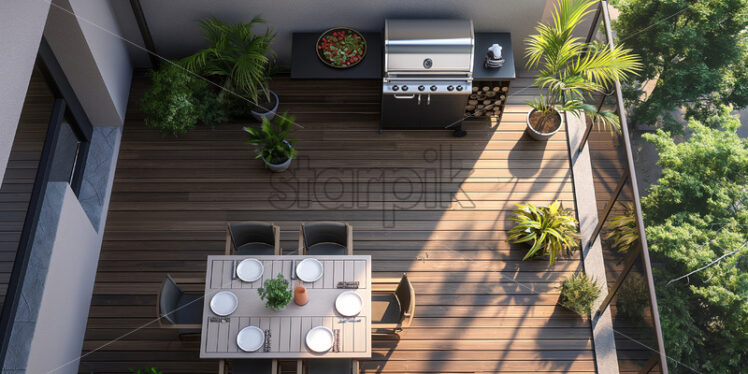 Top view modern balcony apartment - Starpik