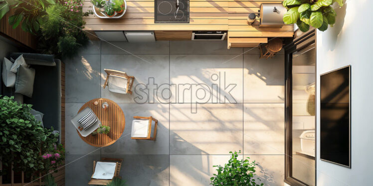 Top view terrace or balcony of a modern apartment - Starpik