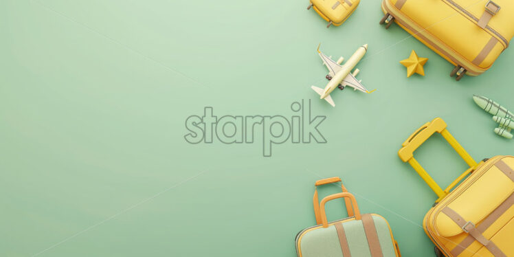 Travel banner with plan and travel suite - Starpik