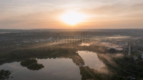 VIDEO Aerial drone timelapse view of Chisinau city at sunrise. Moldova - Starpik