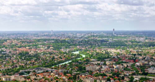 VIDEO Aerial drone view of Neuilly-Plaisance commune in the eastern suburbs of Paris, France - Starpik