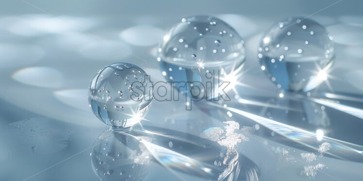 Water drops on a glass surface macro - Starpik