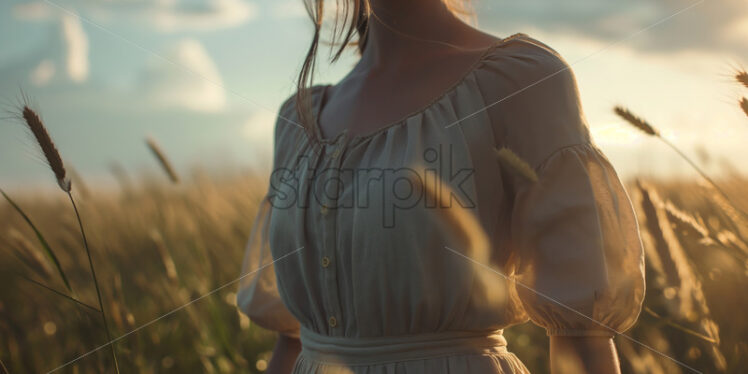 Woman in a delicate dress in the countryside - Starpik