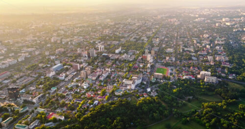 VIDEO Aerial drone view of Chisinau, Moldova at sunrise - Starpik