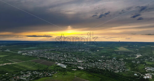 VIDEO Aerial drone view of Chisinau, Moldova at sunrise - Starpik