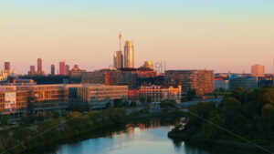 VIDEO Aerial drone view of the city centre of Copenhagen, Denmark at sunset - Starpik