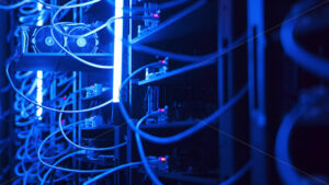 Royalty free stock video Close up of a rack-mounted server in data centre - Starpik