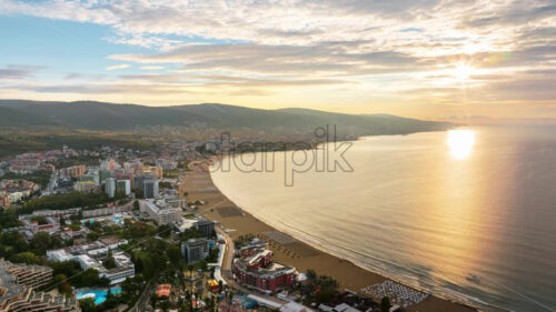 Royalty free stock video Time lapse of the Sunny Beach resort in Bulgaria at sunset - Starpik