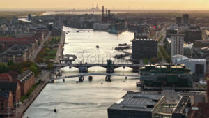 Video Aerial drone view of Borsen historical place in Copenhagen, Denmark - Starpik