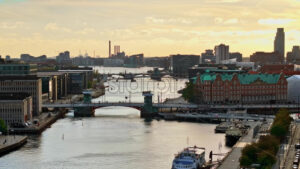 Video Aerial drone view of Borsen historical place in Copenhagen, Denmark - Starpik