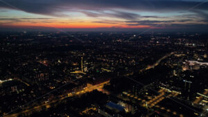 Video Aerial drone view of the city centre of Copenhagen, Denmark at sunset - Starpik