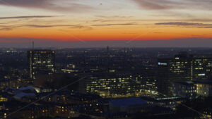 Video Aerial drone view of the city centre of Copenhagen, Denmark at sunset - Starpik