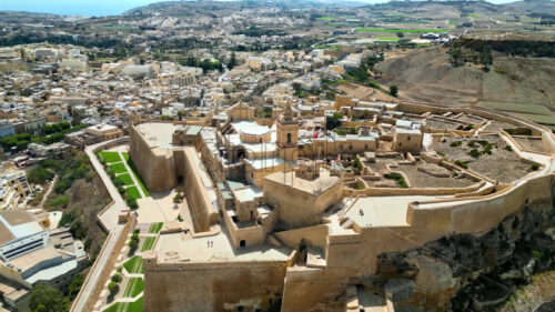 VIDEO Aerial drone view of the Gozo island in Malta, in the Mediterranean Sea - Starpik