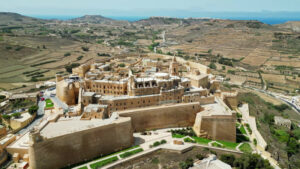 VIDEO Aerial drone view of the Gozo island in Malta, in the Mediterranean Sea - Starpik