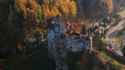 Video Aerial drone view of the Bran Castle in Bran, Transylvania, Romania - Starpik