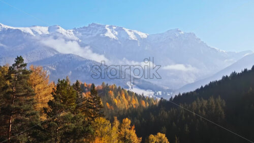 Video Aerial drone view of the Carpathian Mountains, near Brasov, Romania - Starpik