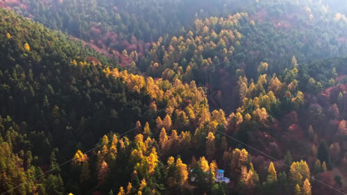 Video Aerial drone view of the Carpathian Mountains, near Brasov, Romania - Starpik