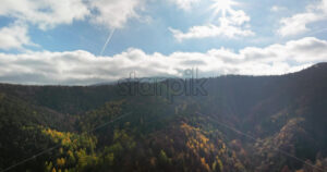 Video Aerial drone view of the Carpathian Mountains, near Brasov, Romania - Starpik