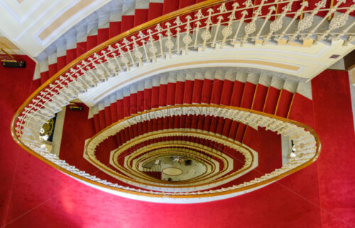 Abstract view to staircases in rich hotel of Genoa, Italy - Starpik