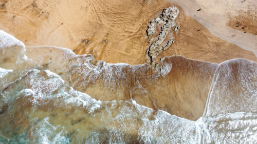 Aerial drone view of Atlantic ocean coast, Morocco. Beach and blue water - Starpik