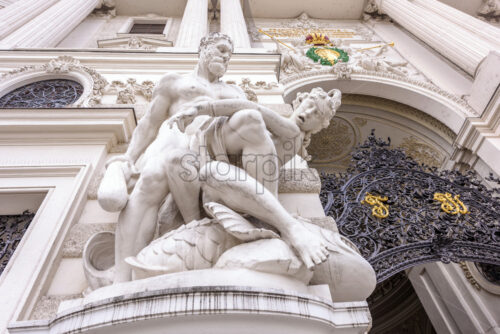 Beautiful architecture details facade in Vienna, Austria. low angle view - Starpik