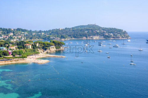 Beautiful daylight view from top of mountains to Nice Cote d’Azu - Starpik