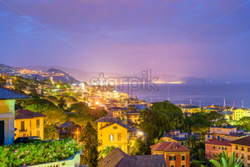 Beautiful night view to Santa Margherita Ligure city and sea - Starpik