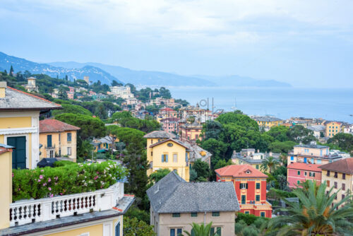 Beautiful sunset view to Santa Margherita Ligure city and sea - Starpik