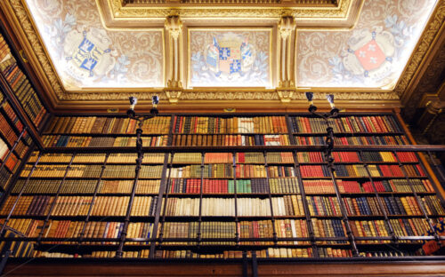 CHANTILLY, FRANCE – 4 OCTOBER 2018: Interior of Chantilly castle museum. Library - Starpik