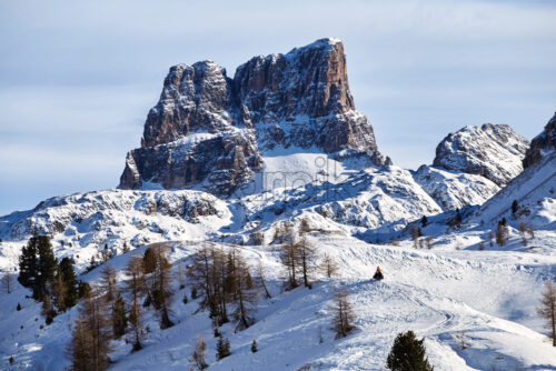 Cinque Terre mountains covered in snow at daylight. Italy - Starpik