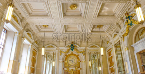 Classic interior of central train station at daylight, Antwerpen, Belgium - Starpik