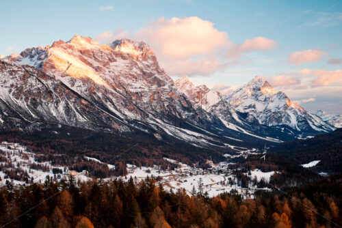 Cortina d’Ampezzo mountains at sunset. Warm colors. Italy - Starpik