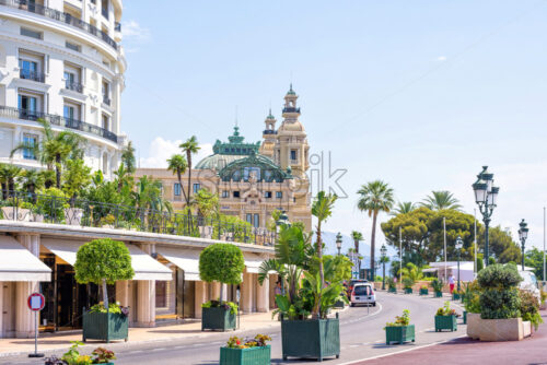 Daylight sunny view to buildings and streets of Monaco, France - Starpik