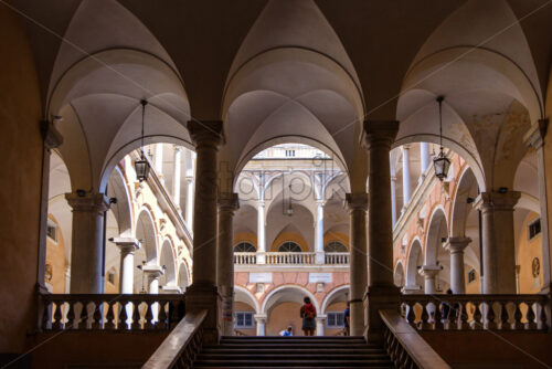 Doria Tursi Palace backyard. Abstract view from darkness. Genoa, Italy - Starpik