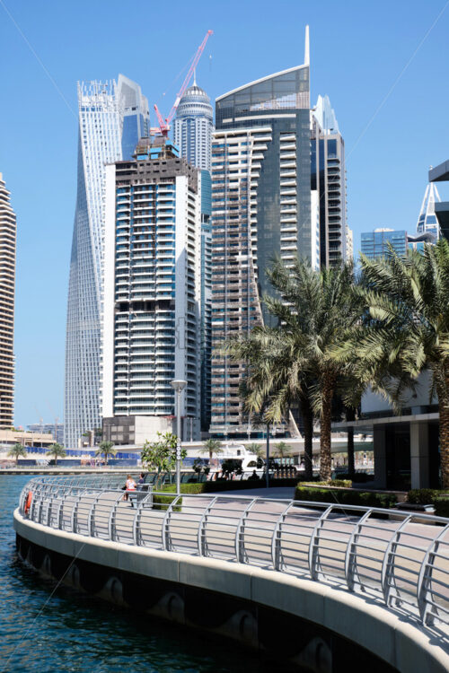 Dubai marina cityscape at daylight. Clear sky. United Arab Emirates - Starpik