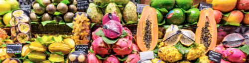 Fresh exotic Fruits at the Market in Barcelona, Spain - Starpik