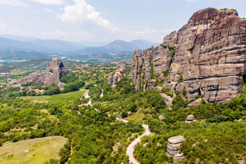 Green trees and rock mountains at daylight in Greece, Corfu - Starpik