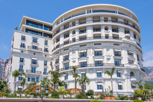 Luxury Hotel de Paris at daylight. View from bottom. Monaco, Monte Carlo - Starpik